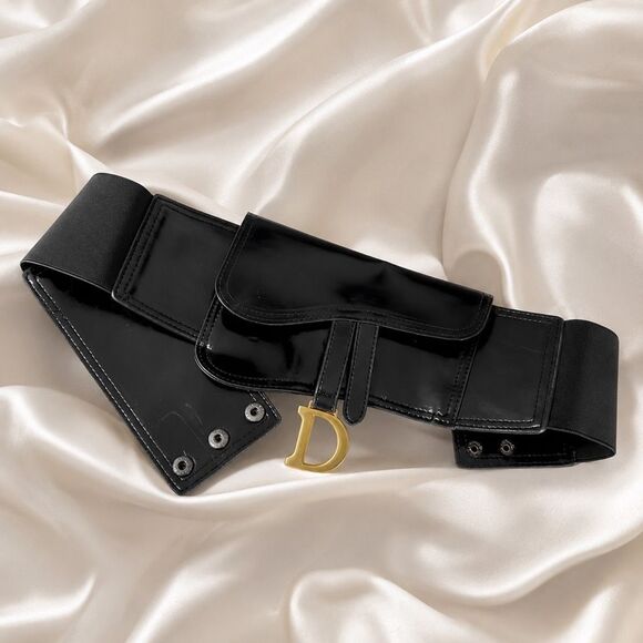 Luxury Boutique Wide Black Waist Belt Corset Style Stretch Statement Belt main image 6